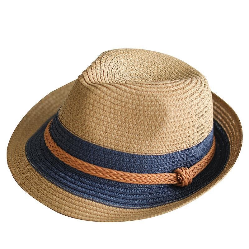 Vintage Woven Summer Cuffed Straw Hat